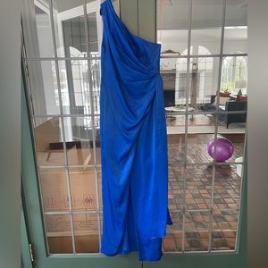 Aidan Mattox one shoulder draped gown